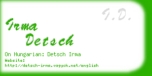 irma detsch business card